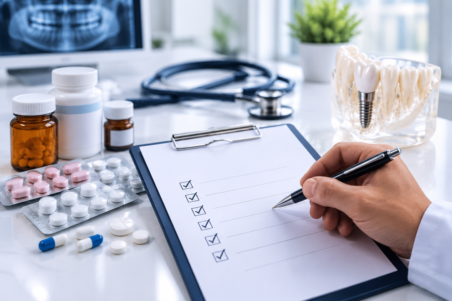 Impianti dentali e farmaci: cosa comunicare al dentista prima del trattamento