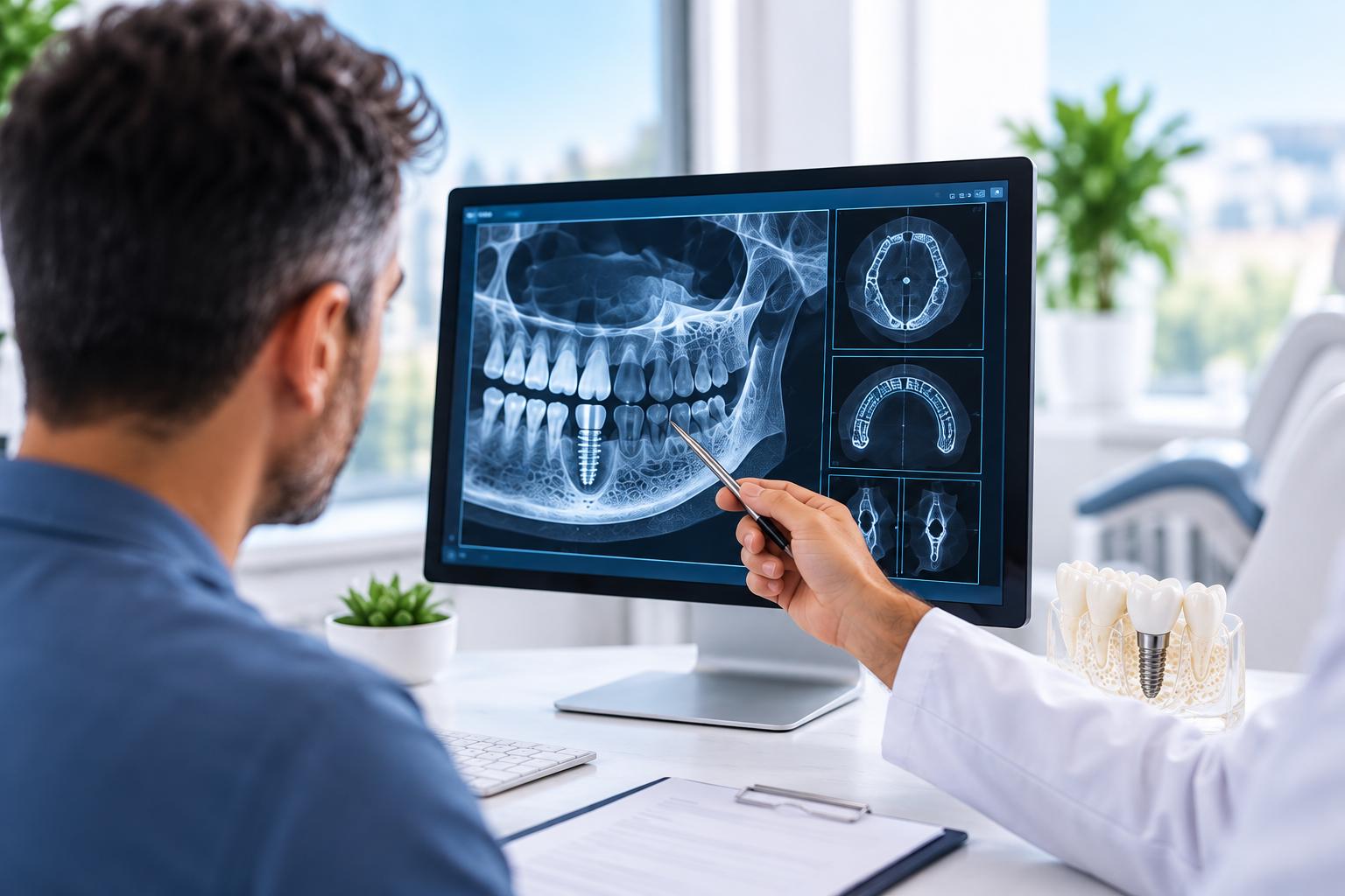 Esami prima di un impianto dentale con TAC 3D e valutazione implantologica